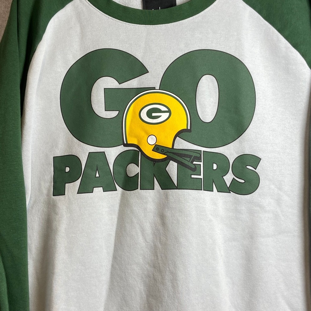 Nike Green Bay‎ Packers Sweatshirt Mens 3XL Green Crewneck Logo NFL Crewneck